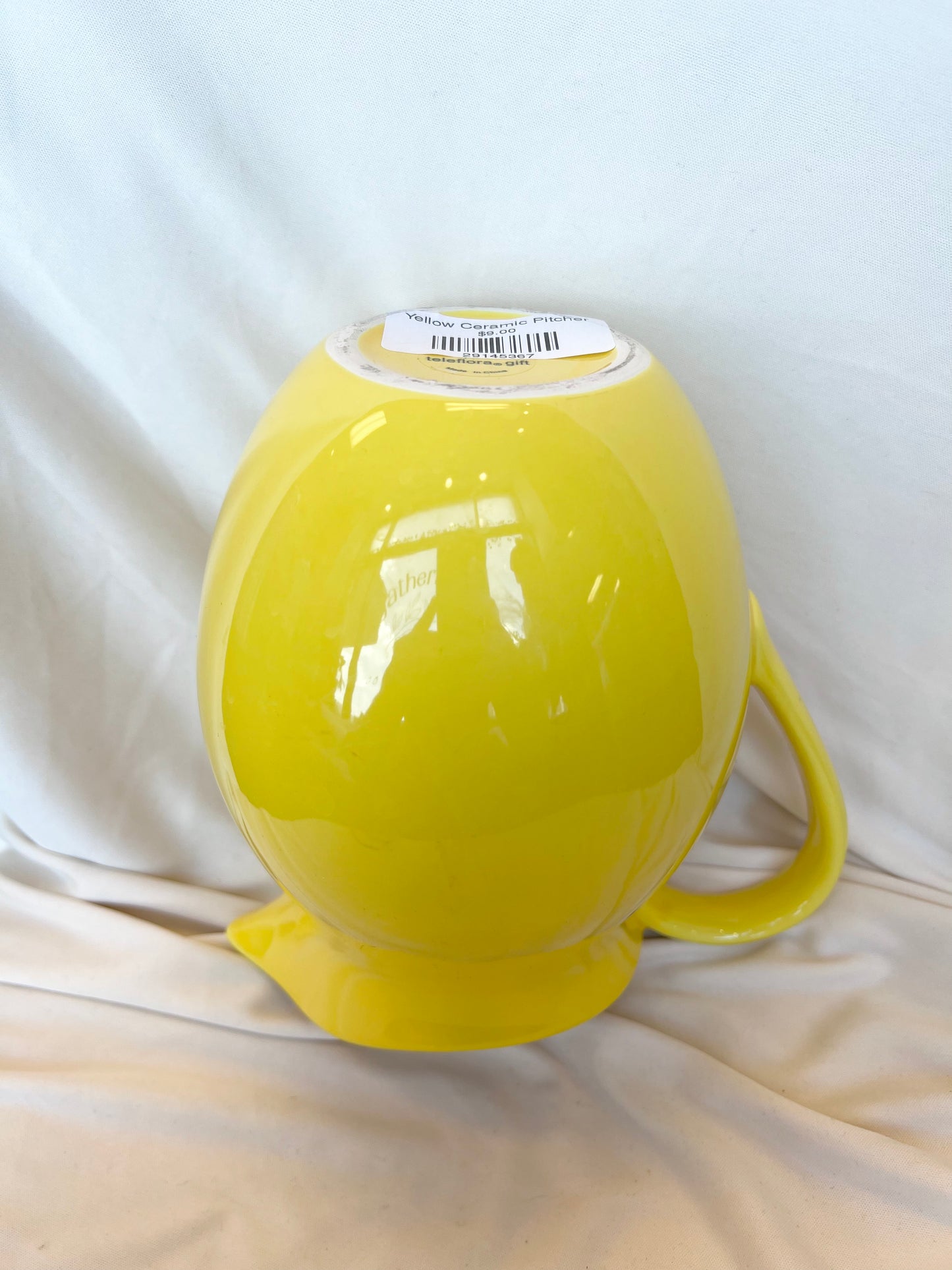 Yellow Ceramic Pitcher
