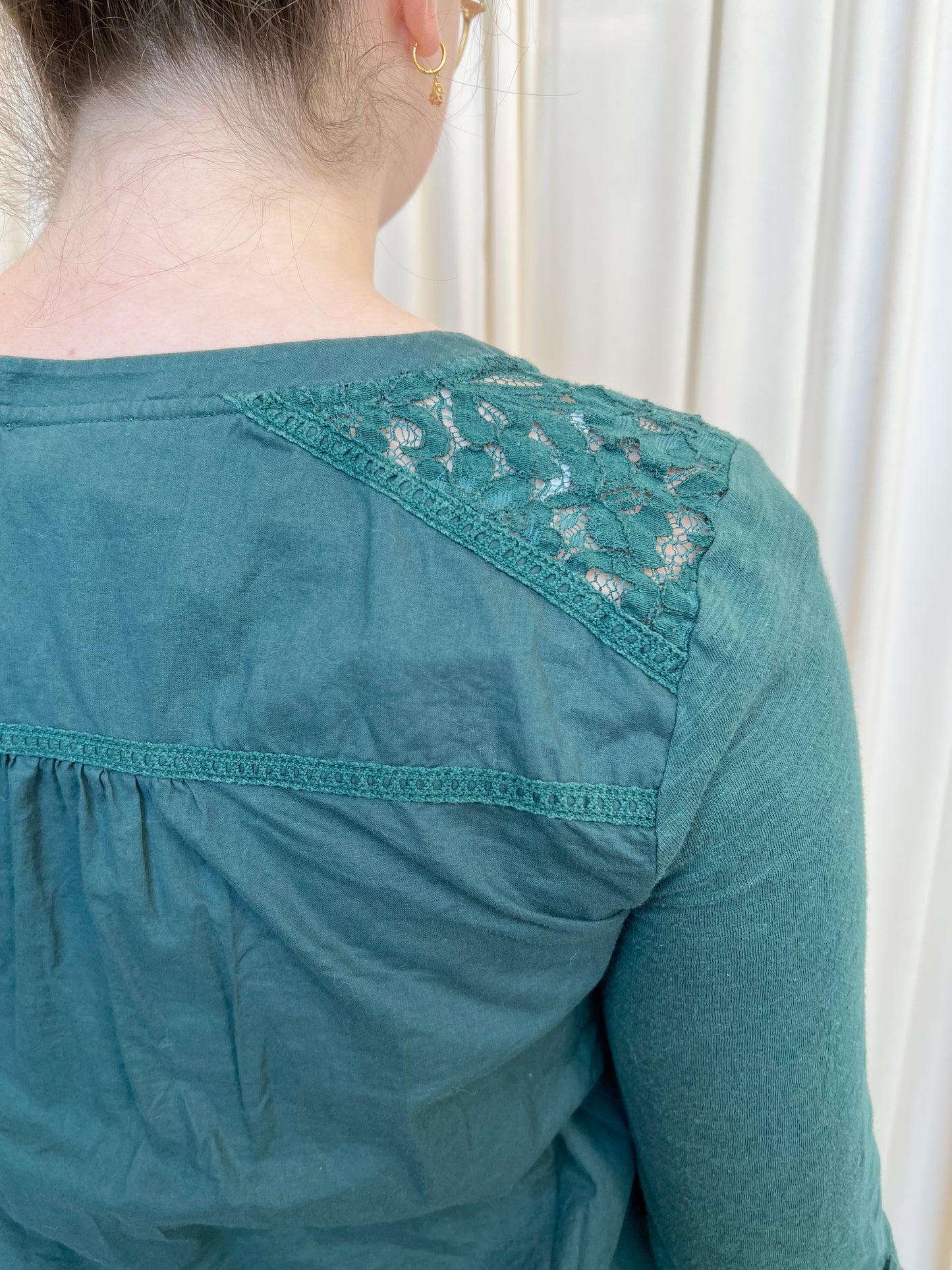 Green Peasant Blouse - Small