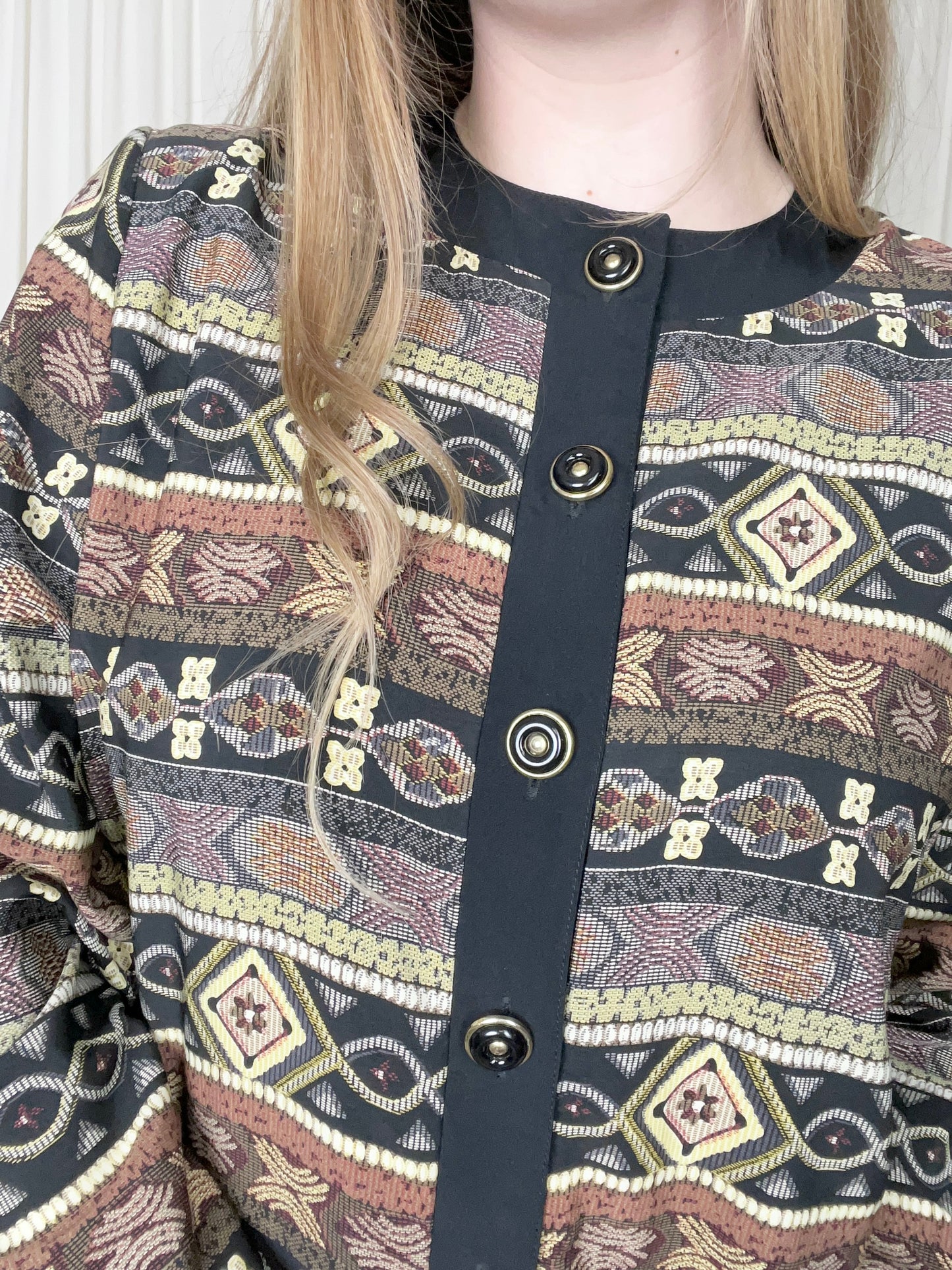 Vintage Brown Patterned Tunic - 14