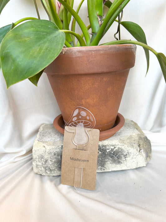 Wood & Scroll - Mushroom Acrylic Plant Stake