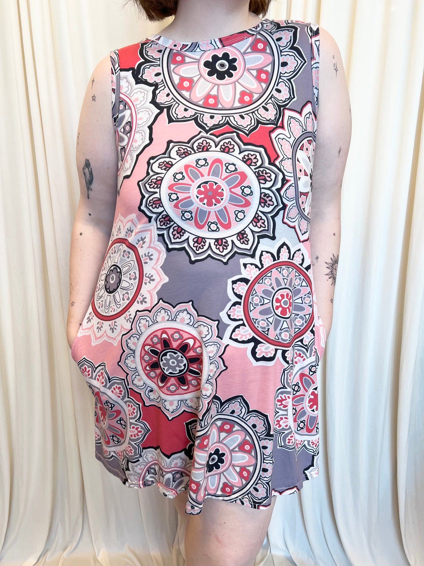 Pink Mandala Dress - 2X-Large