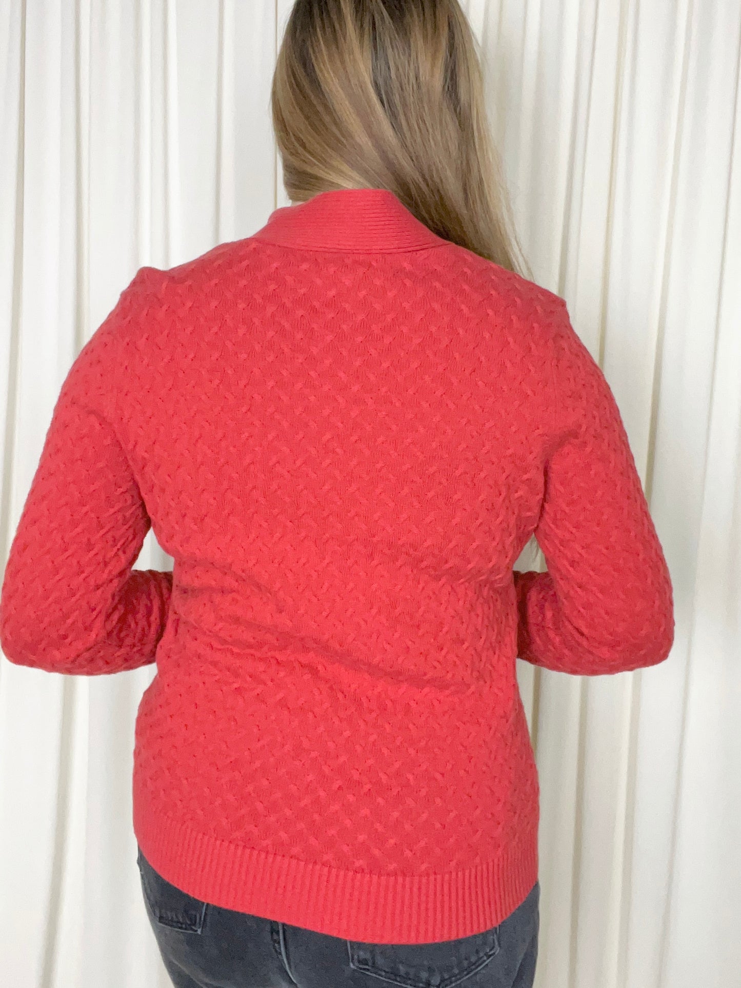 Orange Textured Sweater - Large