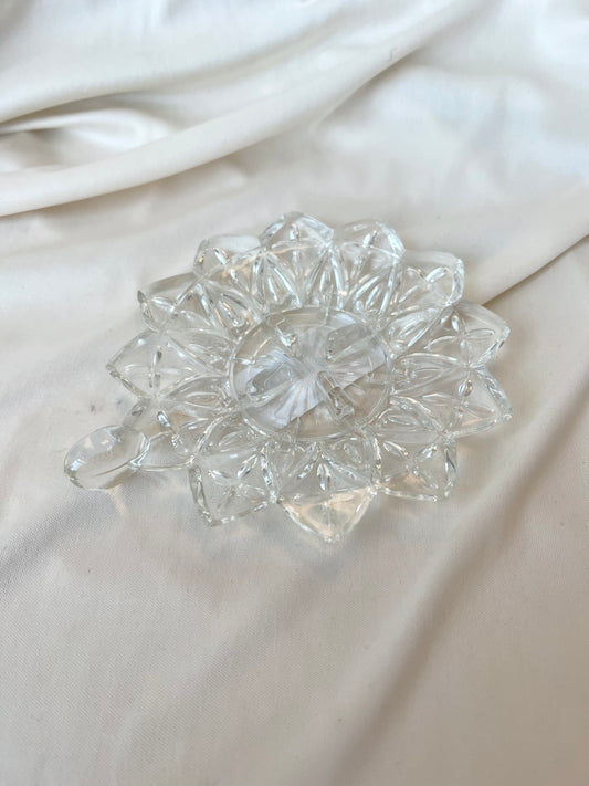 Flower Shape Crystal Candle Holder