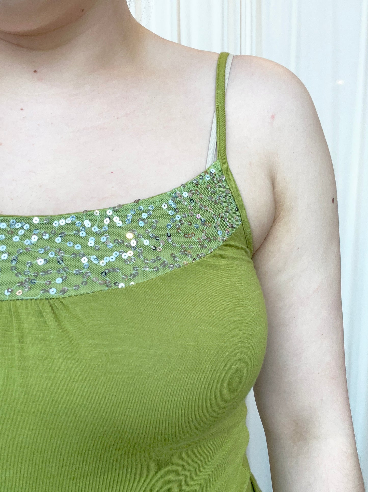 Y2K Green Sparkle Tank - X-Small