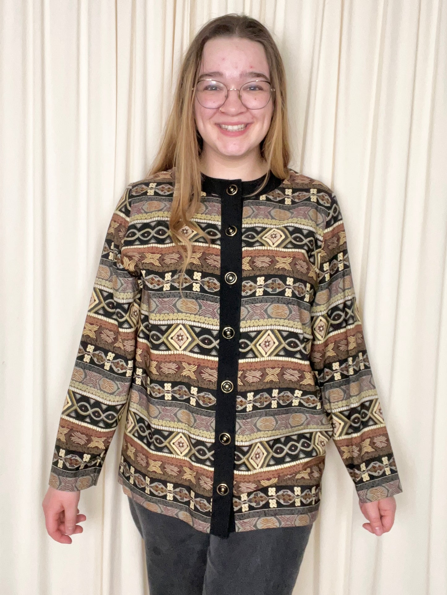 Vintage Brown Patterned Tunic - 14