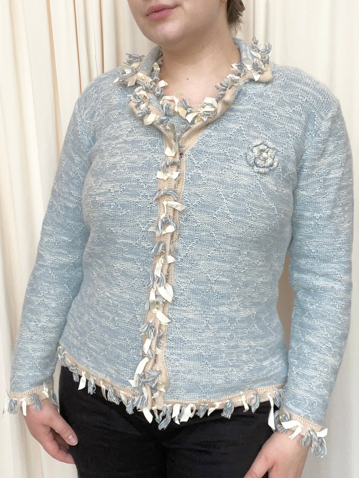 Vintage Blue Ribbon Sweater - Small