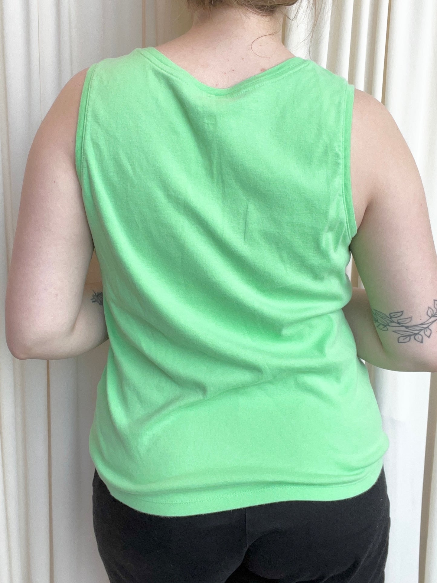Lime Green Graphic Tank - X-Large