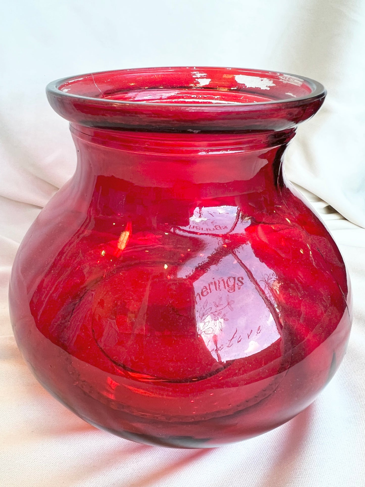 Wide Bottom Red Vase