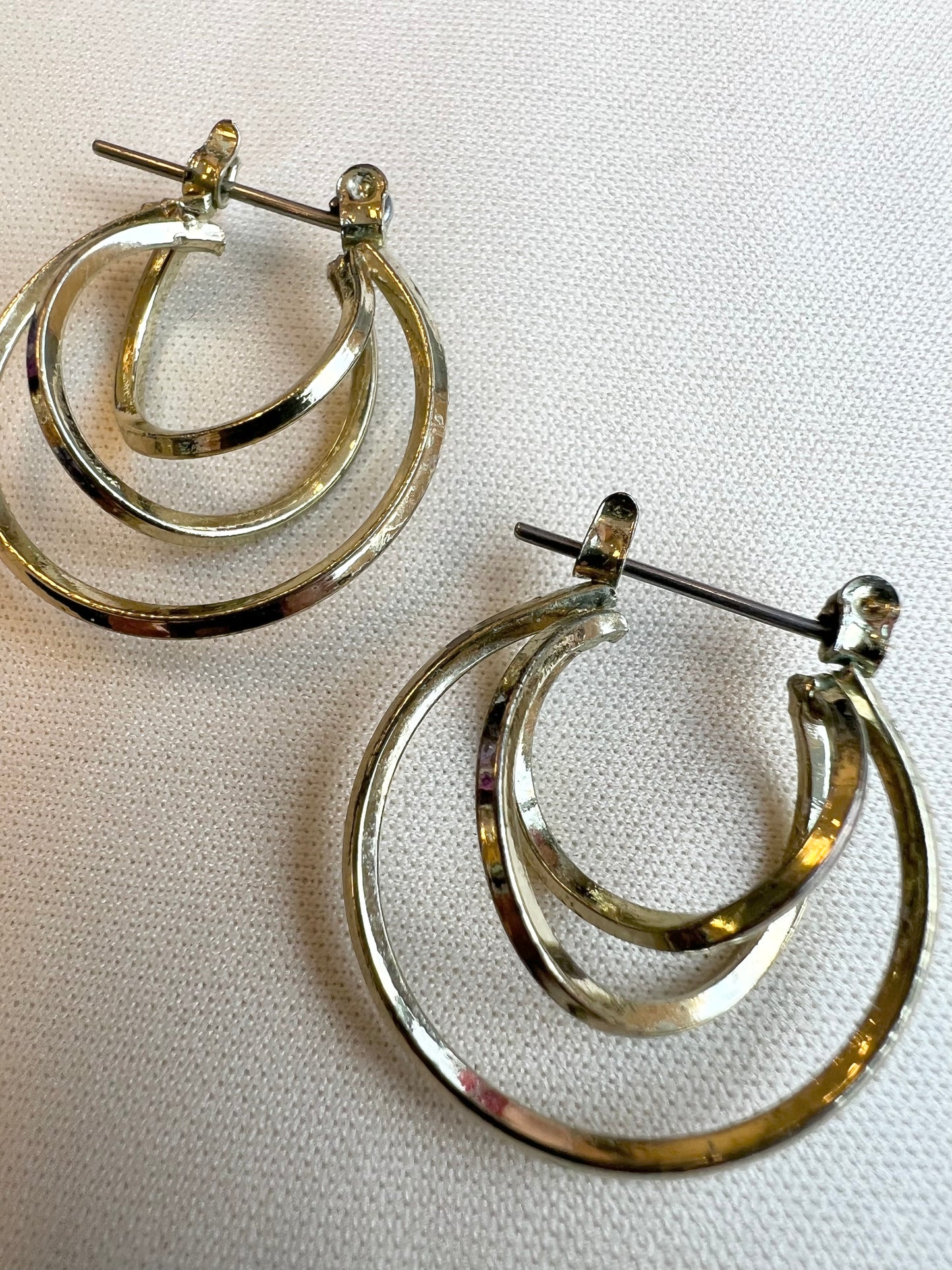Gold Triple Hoop Earrings