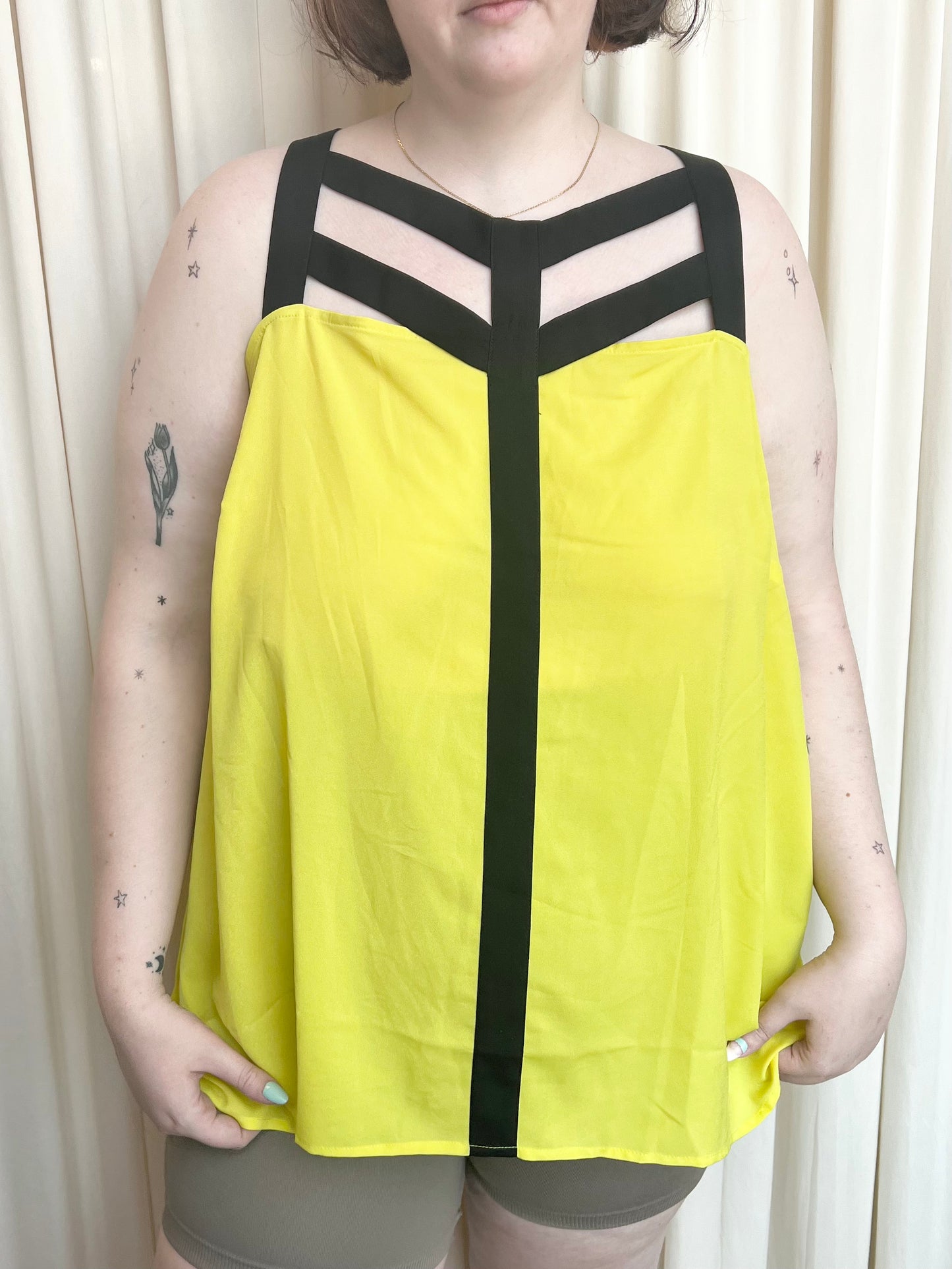 Neon Yellow Strappy Tank - 3X-Large