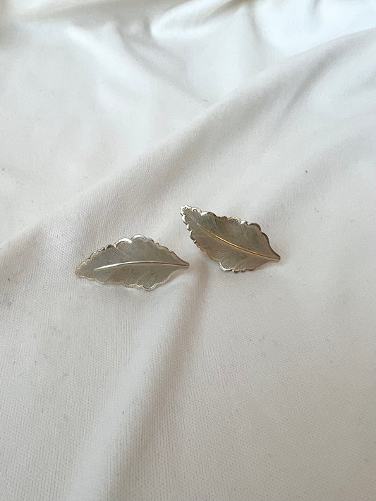 Gold Leaf Screw On Earrings