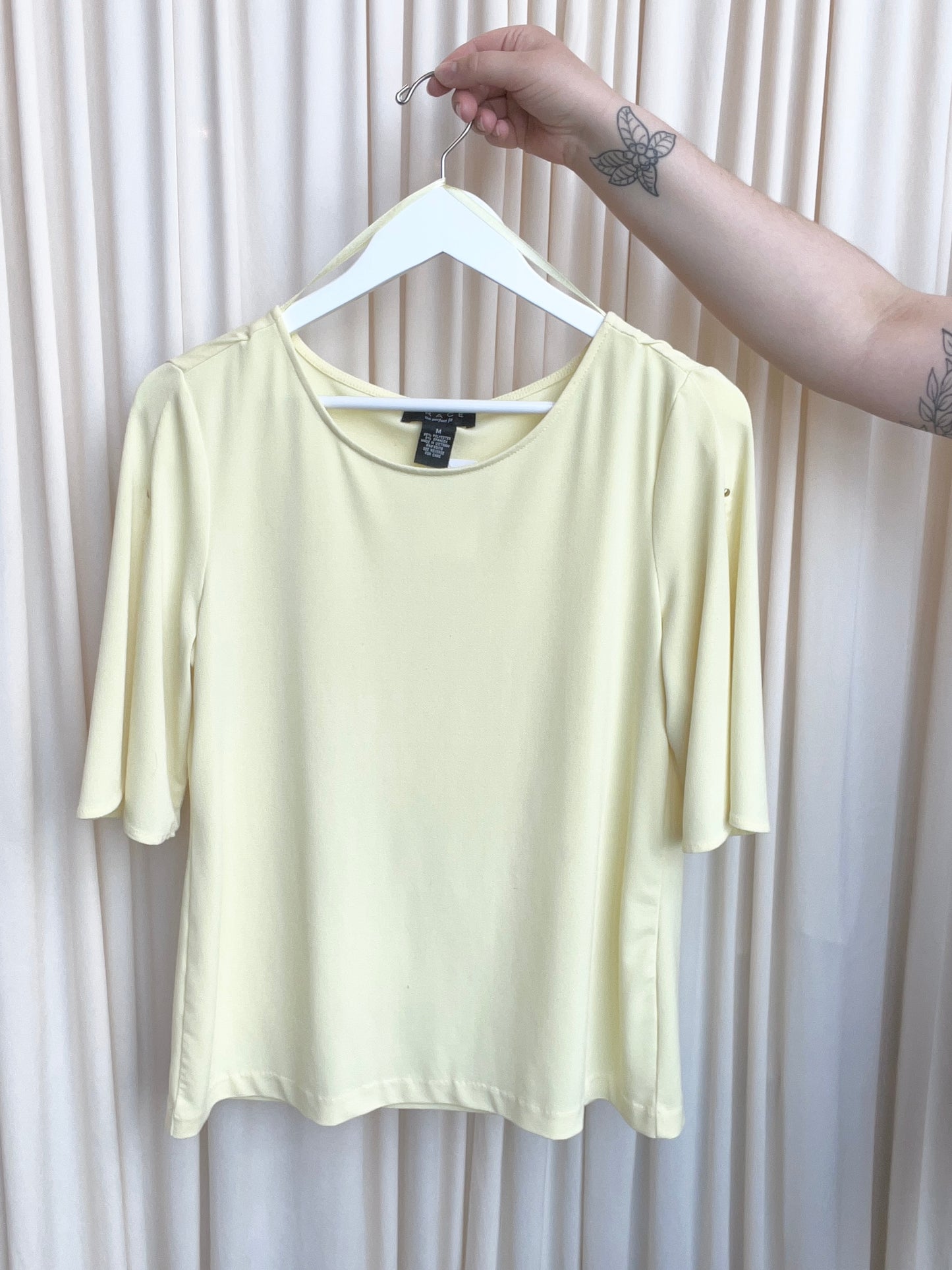Yellow Open Sleeve Blouse - Medium