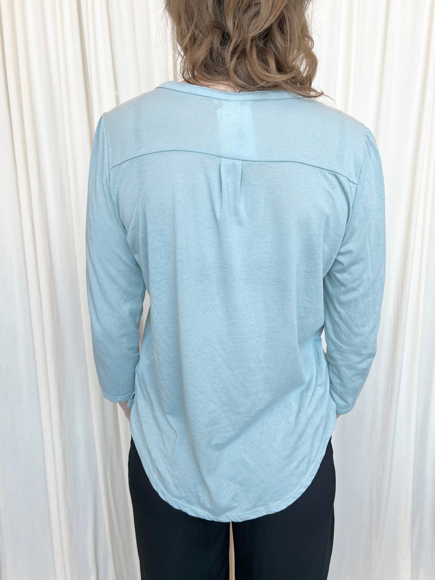 Blue Henley Blouse - Small