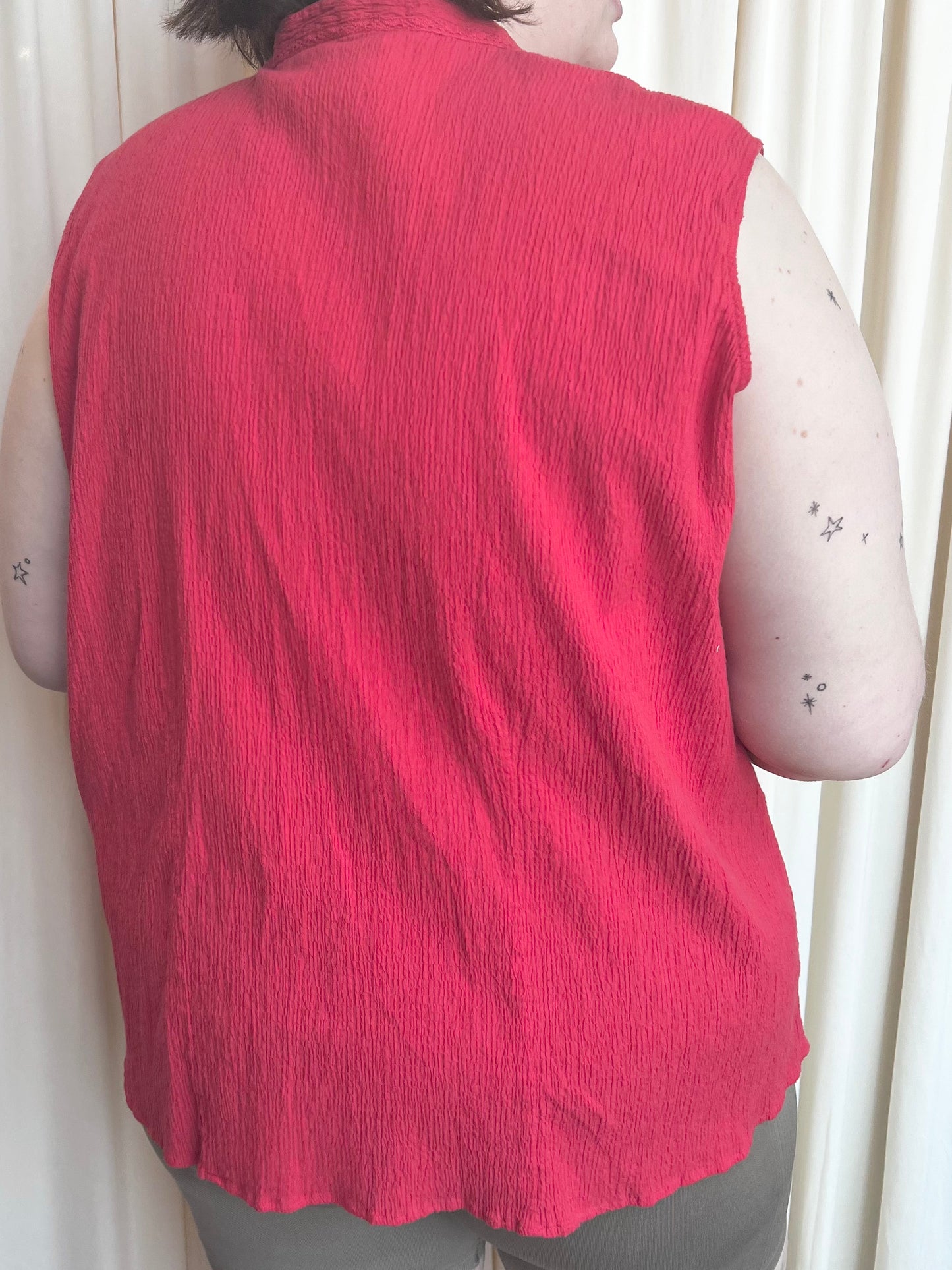 Vintage Red Textured Tank - 3X-Large