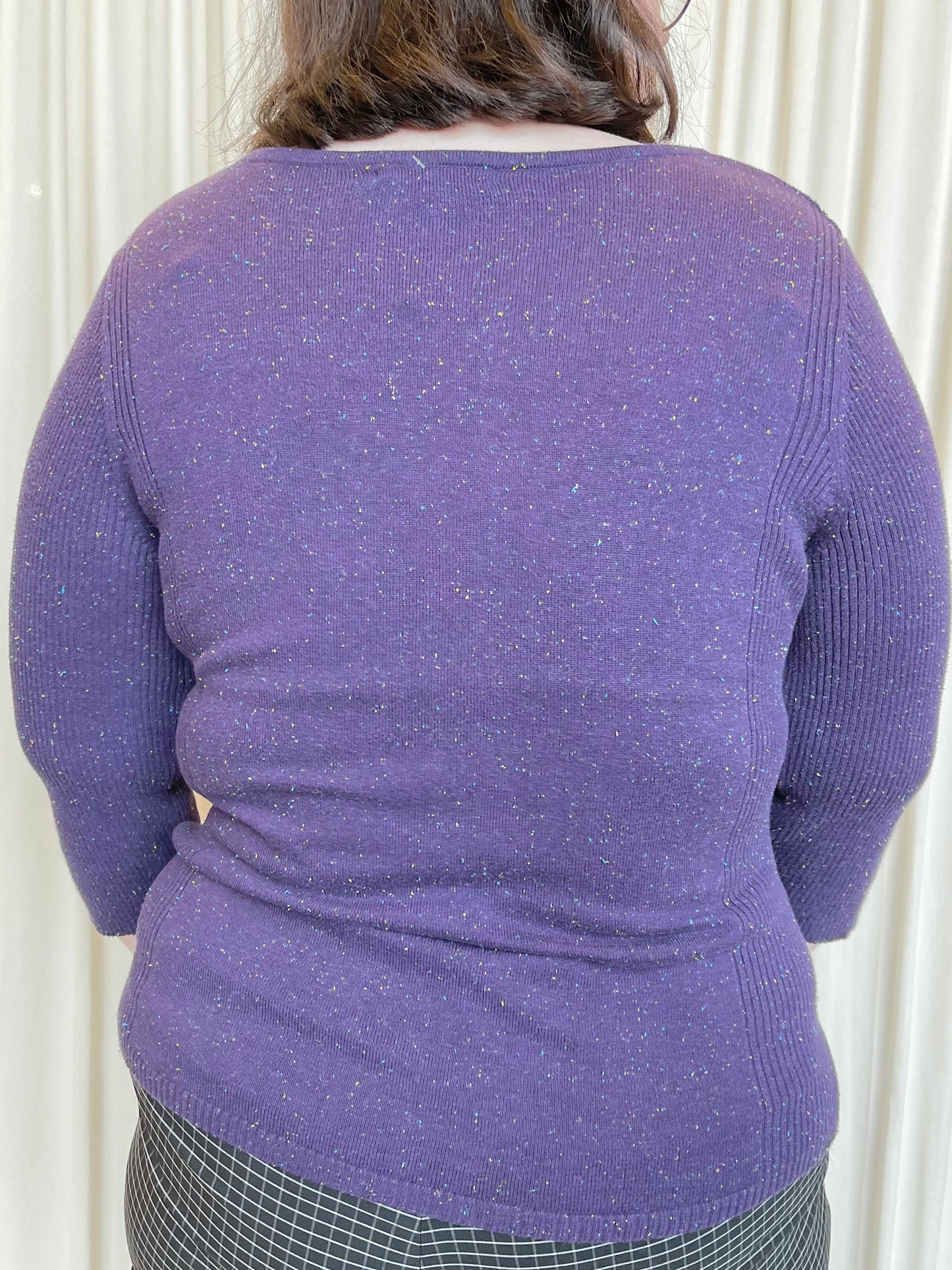 Purple Henley Sweater - 2X-Large