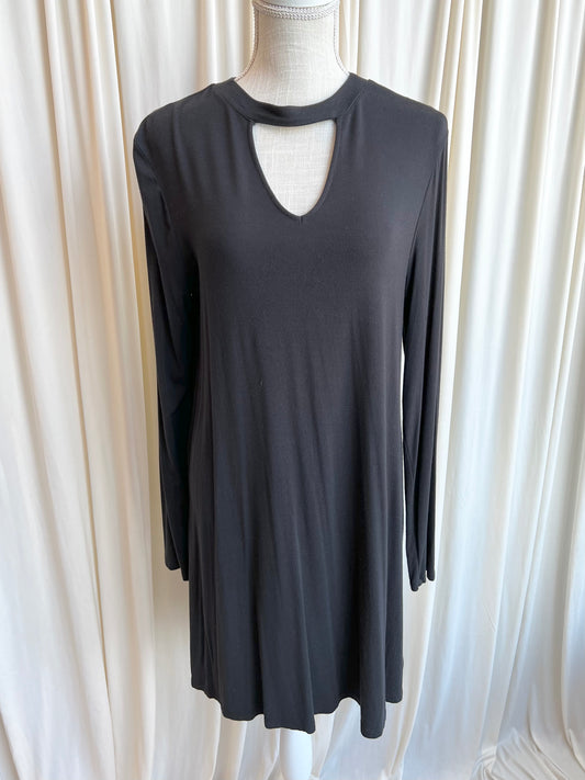 Black Long Sleeve Tee Dress - Large