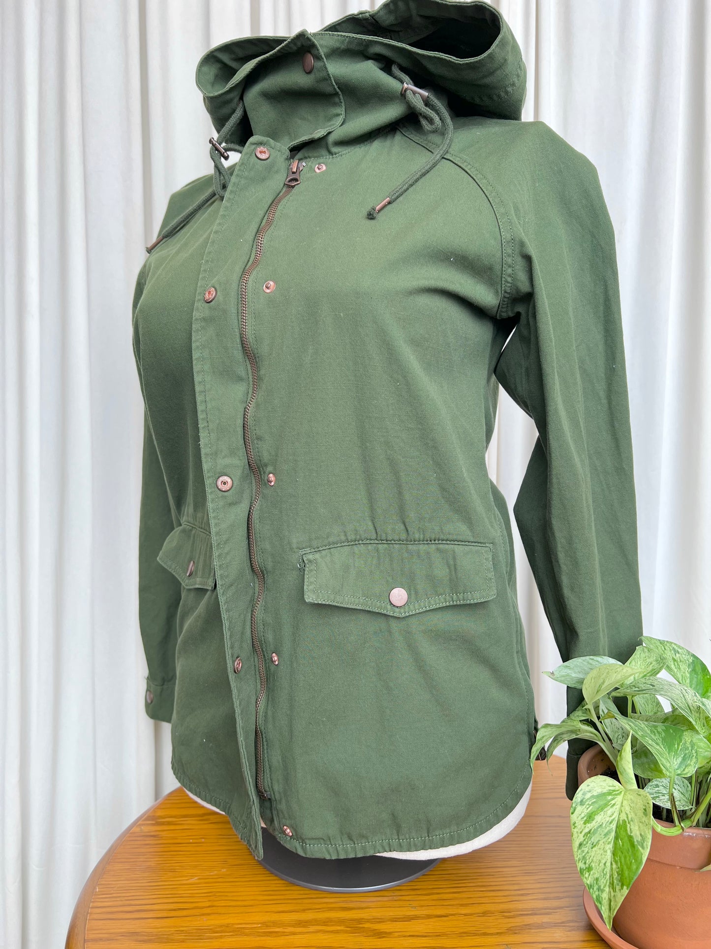 Hooded Green Coat - Small