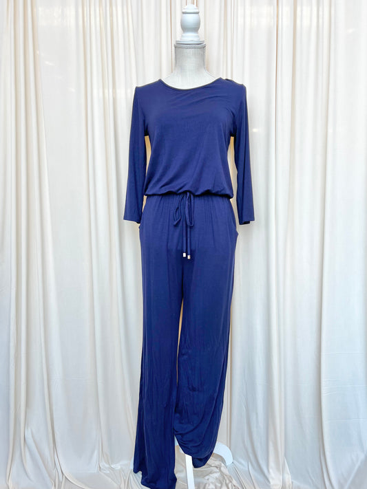 Navy Stretchy Jumpsuit - Small