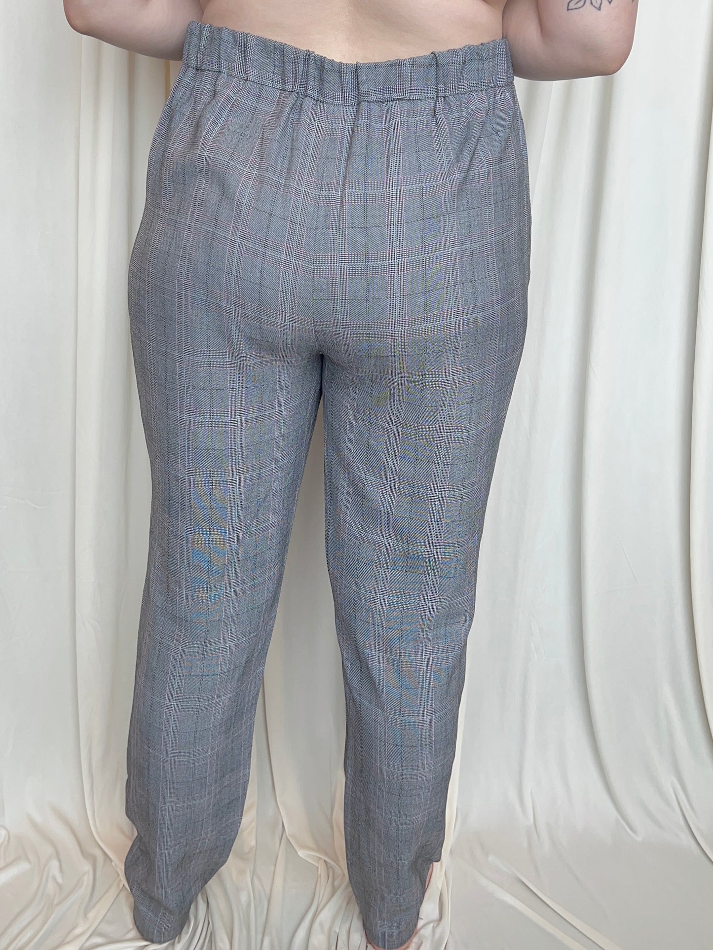 Gray Plaid Pants - X-Large