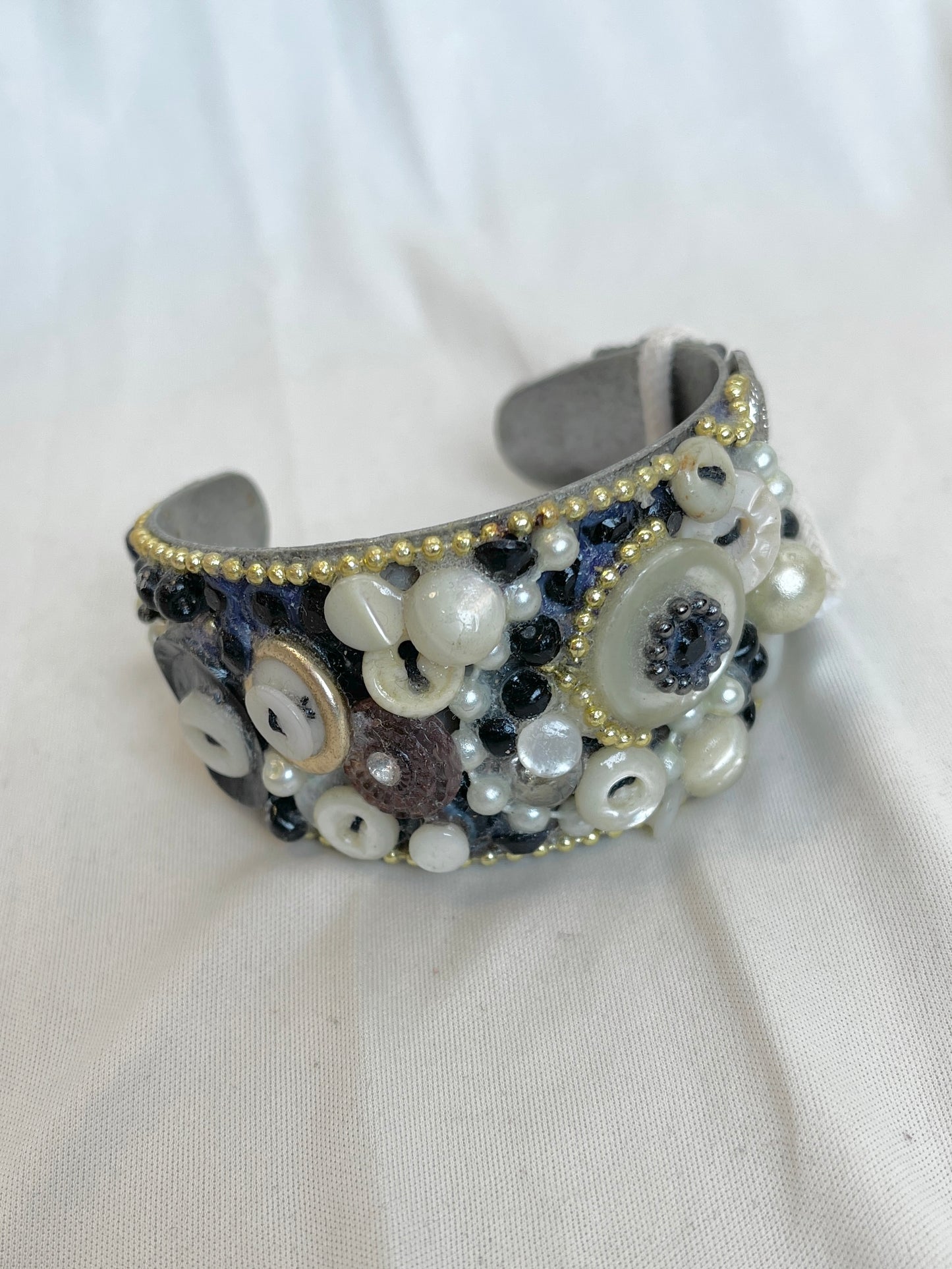 Assorted Buttons and Beads Bracelet