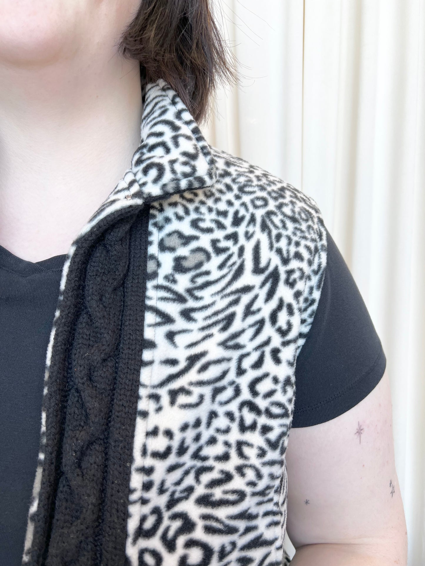 Fleece Leopard Print Vest - X-Large
