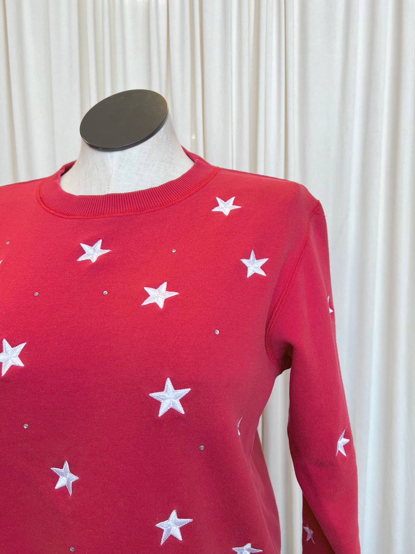 Star Patterned Red Crewneck - Small