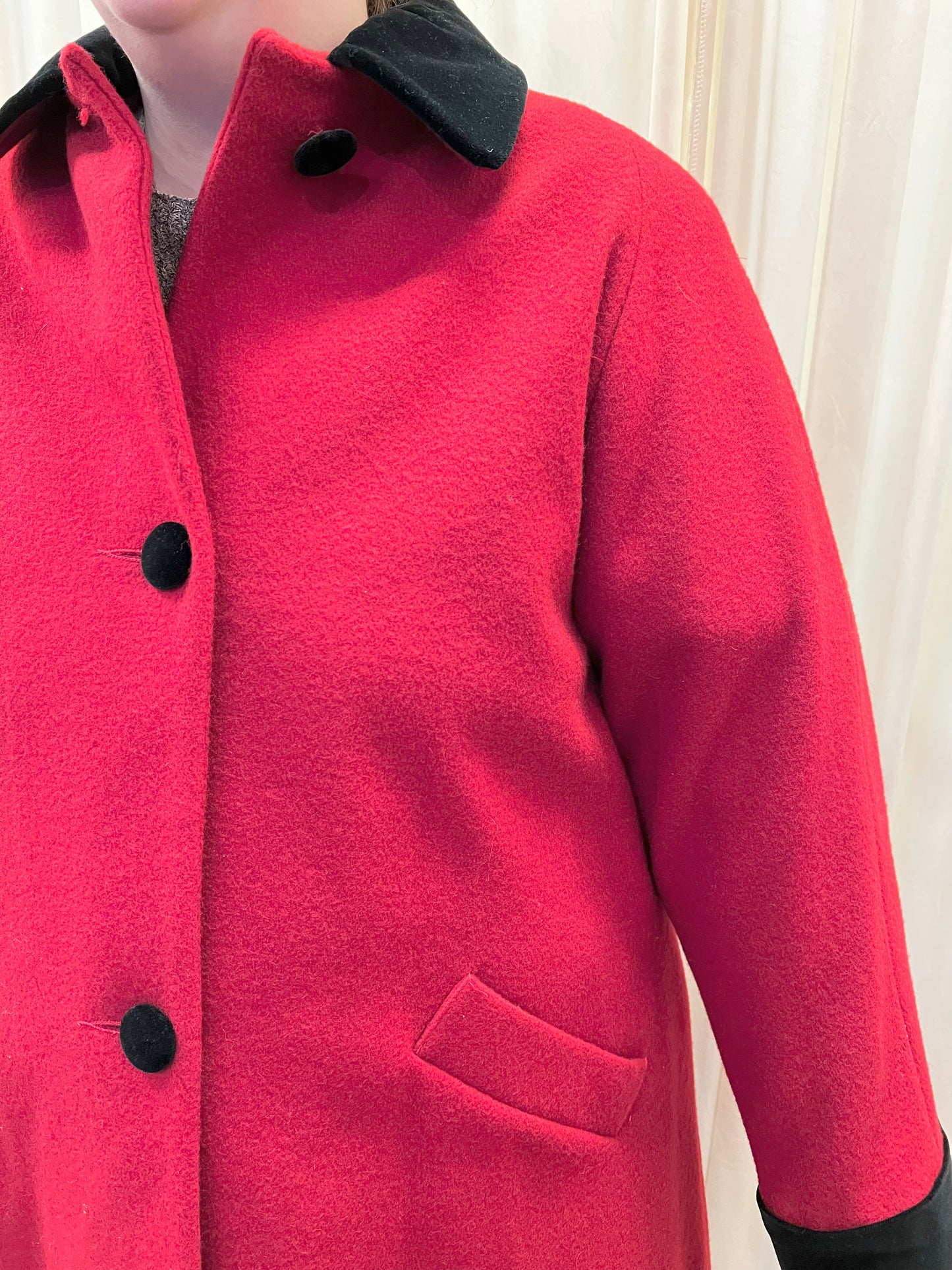 Red Wool Coat - X-Large