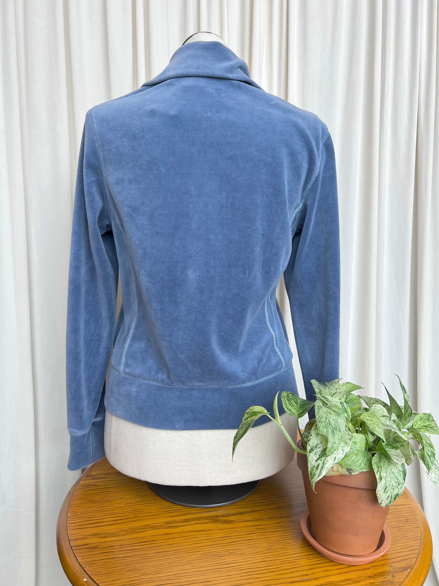 Blue Velvet Zip Sweatshirt - Medium
