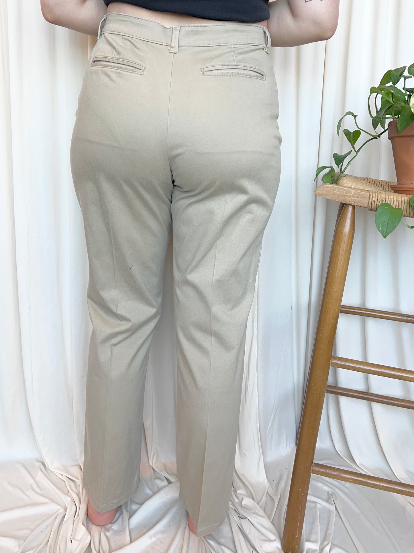 Khaki Relaxed Fit Pants - 12