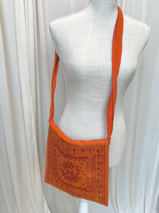 Handmade Orange Sequin Bag