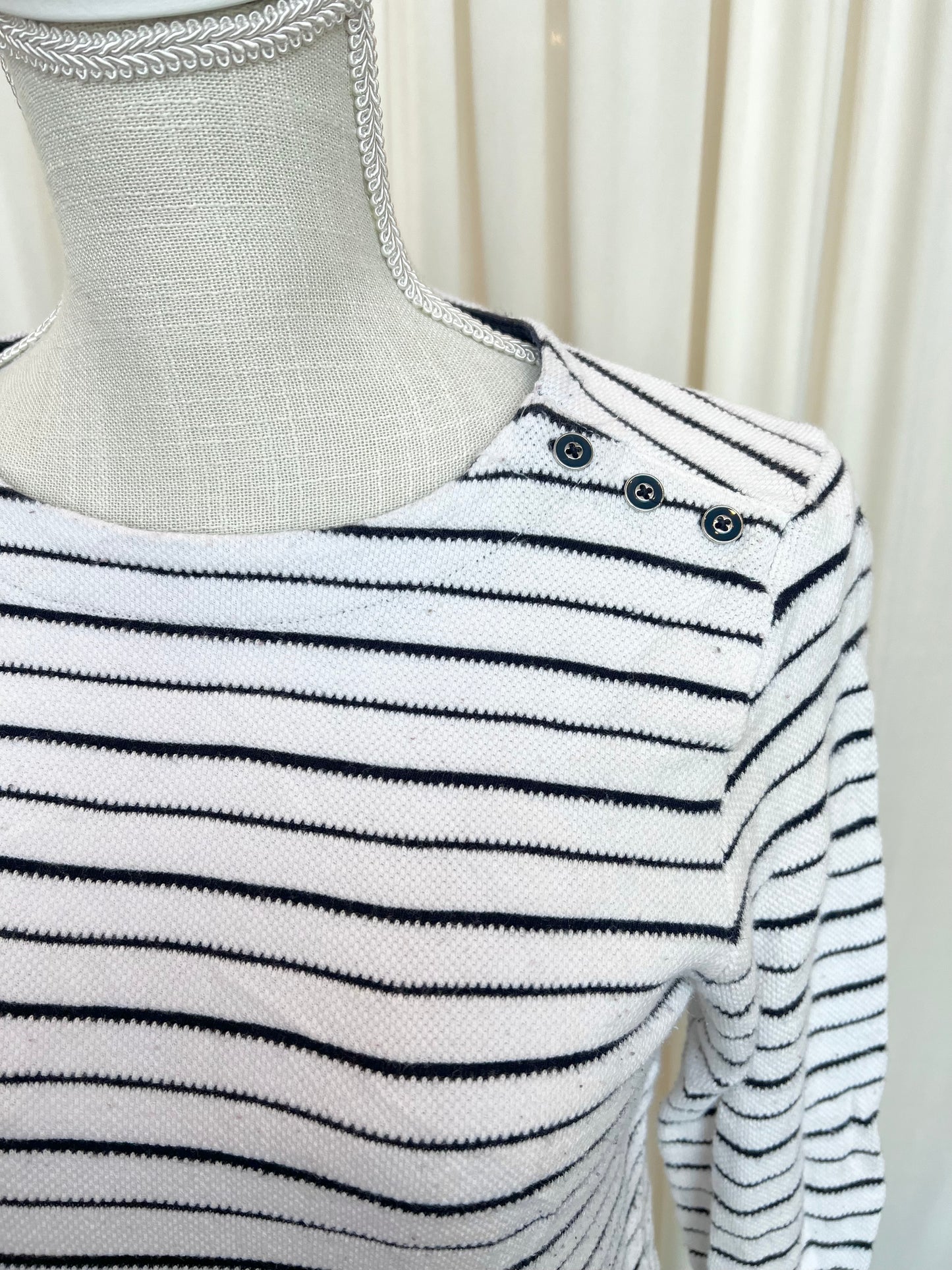 White Striped Sweater - Medium